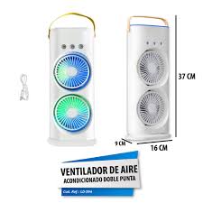 ventilador portatil doble helice multifuncion